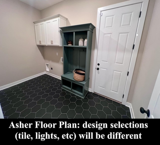 4844 Lyla Ln, Collierville, TN 38017 - mudroom featuring baseboards and dark tile patterned flooring