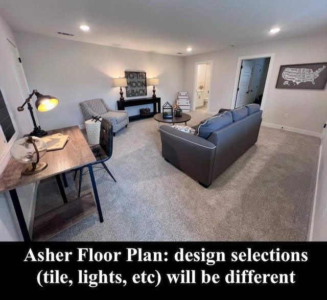4844 Lyla Ln, Collierville, TN 38017 - carpeted living room featuring recessed lighting