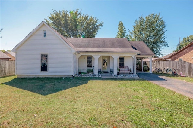4357 Water Briar Rd, Millington, TN 38053 - view of front facade with asphalt driveway, covered porch, an attached carport, and roof with shingles