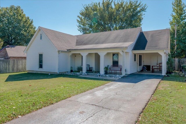 4357 Water Briar Rd, Millington, TN 38053 - view of front of home with covered porch, driveway, an attached carport, and roof with shingles