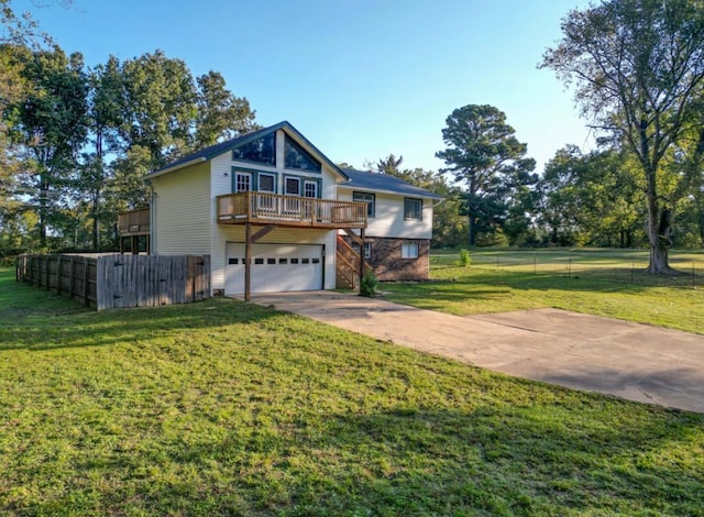 12580 Macon Rd, Tn, TN 38017 - view of front facade featuring driveway, a garage, stairway, and a deck