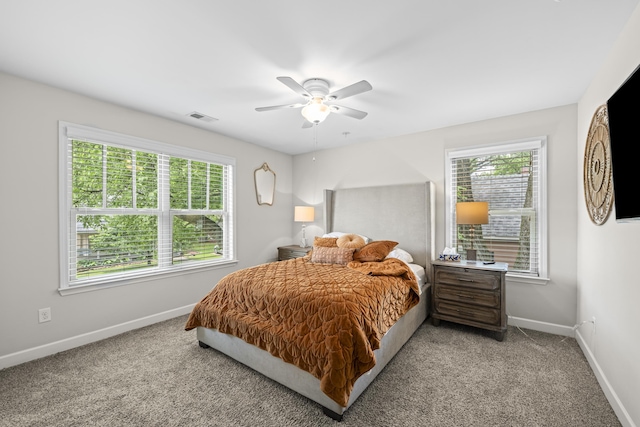 1002 New York St, Memphis, TN 38104 - carpeted bedroom with multiple windows, baseboards, and ceiling fan