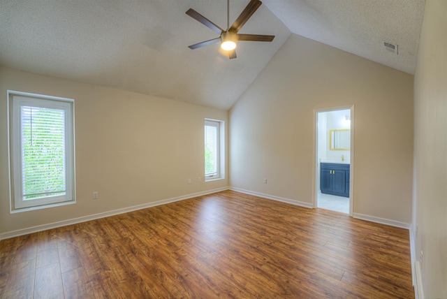 1823 Allenby Green Dr Unit 6, Germantown, TN 38139 - empty room featuring ceiling fan, healthy amount of natural light, wood finished floors, and high vaulted ceiling
