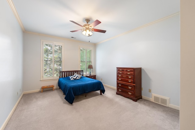 9245 Forest Estates Cv, Germantown, TN 38139 - carpeted bedroom featuring ornamental molding, baseboards, and ceiling fan