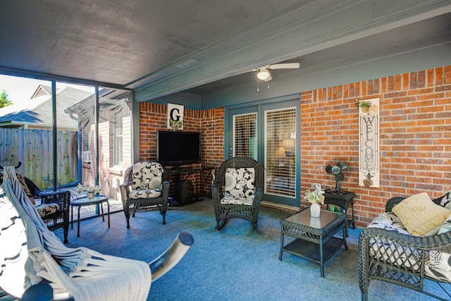 3120 Caledonia Rd, Memphis, TN 38119 - sunroom / solarium featuring ceiling fan