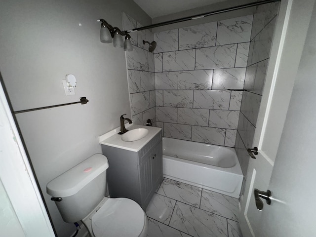 411 Hodges St, Memphis, TN 38111 - full bath featuring marble finish floors, shower / bathtub combination, toilet, and vanity