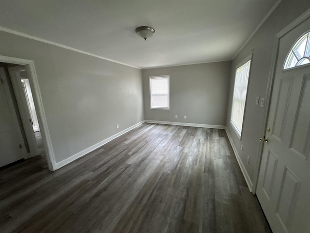 411 Hodges St, Memphis, TN 38111 - unfurnished room featuring plenty of natural light, dark wood-type flooring, baseboards, and crown molding