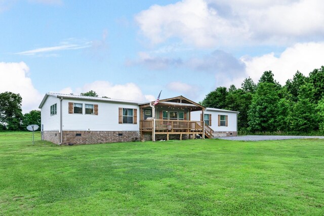 4044 Beaver Creek Dr, Mason, TN 38049 - rear view of house featuring crawl space, a yard, and a deck