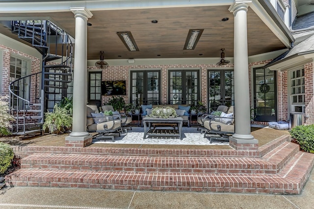 9470 Riveredge Dr, Memphis, TN 38018 - view of patio / terrace with stairs and outdoor lounge area