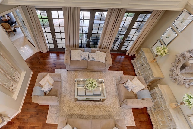 9470 Riveredge Dr, Memphis, TN 38018 - living room featuring wood finished floors and french doors