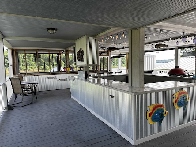 552 Catfish Ln, Crump, TN 38327 - wooden deck featuring a bar