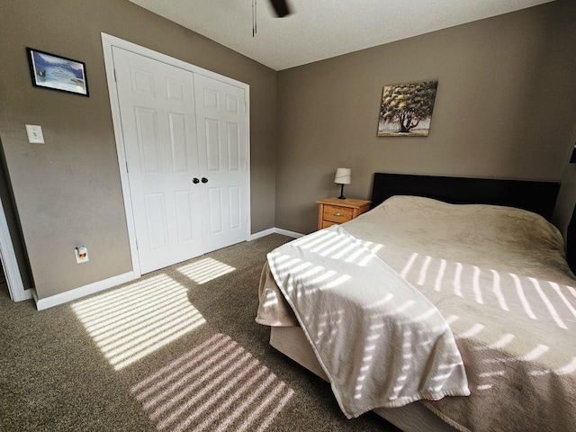 4752 Hampton Ridge Ln, Arlington, TN 38002 - bedroom with dark colored carpet, baseboards, and a closet