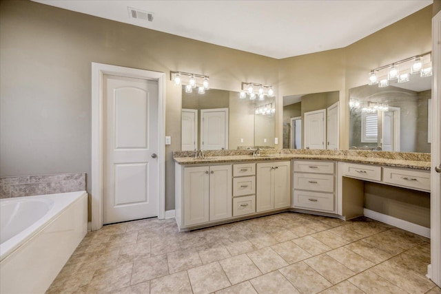 1668 Jennings Mill Ln, Collierville, TN 38017 - full bathroom featuring double vanity and a bath