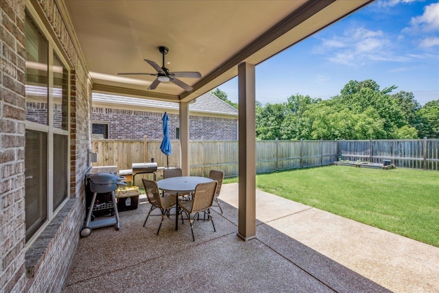 1668 Jennings Mill Ln, Collierville, TN 38017 - view of patio with a ceiling fan and outdoor dining area