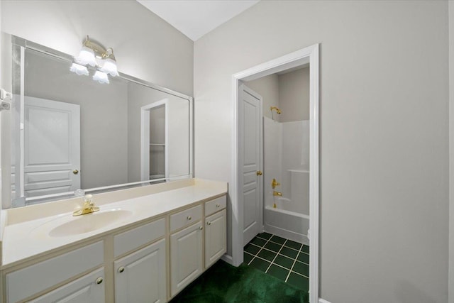 3559 Windgarden Cv, Memphis, TN 38125 - full bathroom with vanity, shower / bathtub combination, and tile patterned flooring