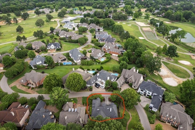 3559 Windgarden Cv, Memphis, TN 38125 - aerial view of residential area featuring a golf club, property boundaries highlighted, and a large body of water