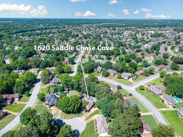 1620 Saddle Chase Cv, Memphis, TN 38016 - aerial view of property and surrounding area featuring nearby suburban area