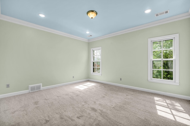 99 Red Acres Pl, Memphis, TN 38111 - empty room with crown molding, baseboards, carpet flooring, and recessed lighting