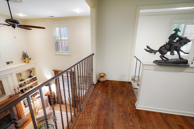 5239 Hedgewyck Ct, Memphis, TN 38117 - hall with wood finished floors and crown molding