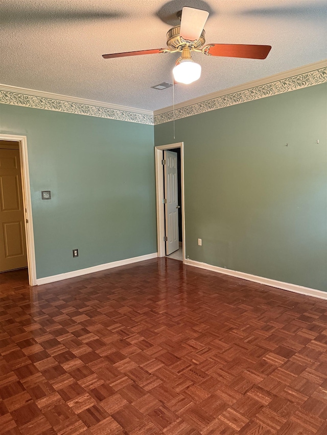 917 Valleyview Ln, Collierville, TN 38017 - unfurnished room with ceiling fan, baseboards, and a textured ceiling