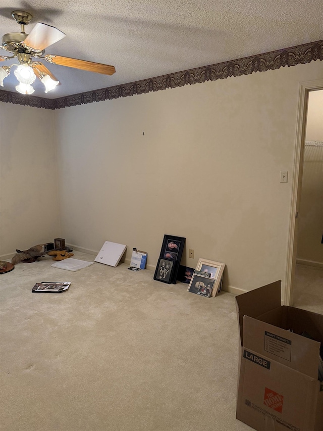 917 Valleyview Ln, Collierville, TN 38017 - spare room with ceiling fan, carpet flooring, and a textured ceiling