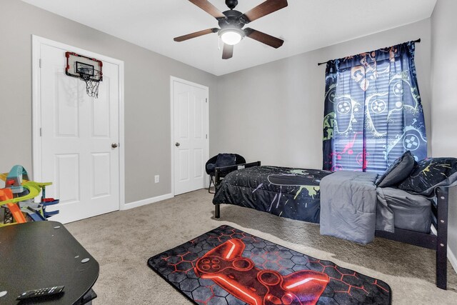 5578 Southern Winds Dr, Arlington, TN 38002 - carpeted bedroom with baseboards and ceiling fan
