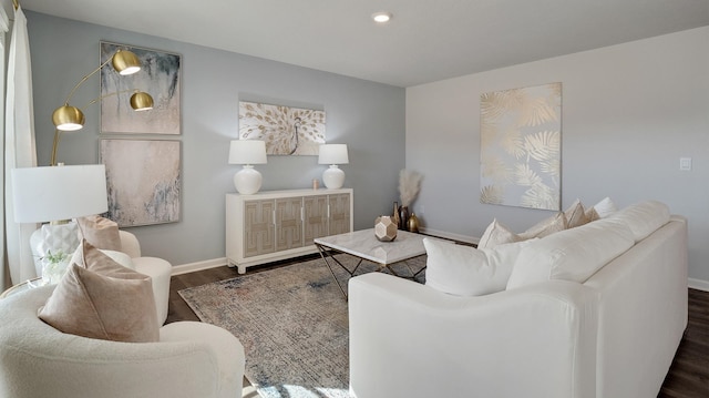 4494 Royster Creek Dr, Millington, TN 38053 - living area featuring wood finished floors, baseboards, and recessed lighting