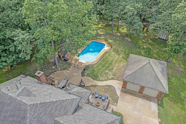 8955 Clair Douwie Cv, Bartlett, TN 38133 - aerial view of property and surrounding area featuring a pool