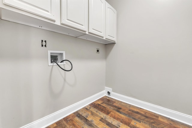8917 River Sound Dr, Cordova, TN 38016 - washroom featuring cabinet space, hookup for a washing machine, hookup for an electric dryer, baseboards, and dark wood finished floors
