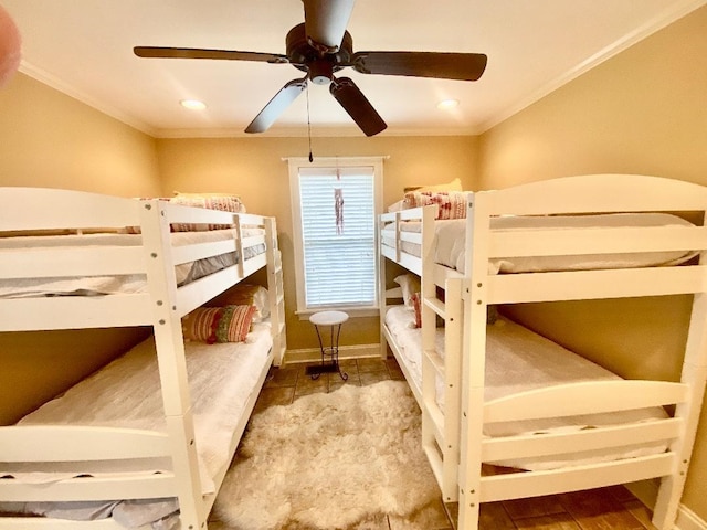 29 Frank Fwy, Iuka, MS 38852 - bedroom featuring crown molding, baseboards, recessed lighting, and ceiling fan