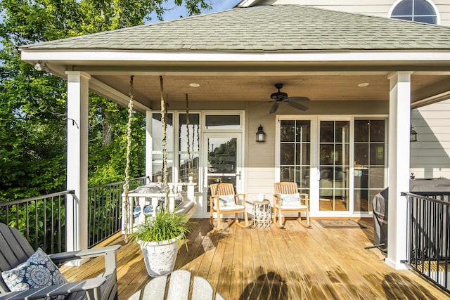 8 Shady Oak Cv, Iuka, MS 38852 - wooden deck with ceiling fan