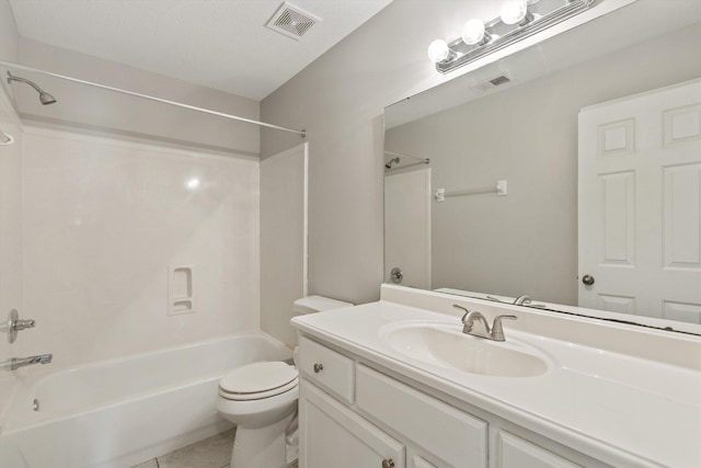 9071 E Tefall Cv, Cordova, TN 38016 - bathroom with bathing tub / shower combination, toilet, vanity, and tile patterned flooring