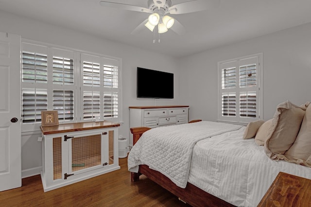 624 N Oak Grove Rd N, Memphis, TN 38120 - bedroom featuring wood finished floors and a ceiling fan