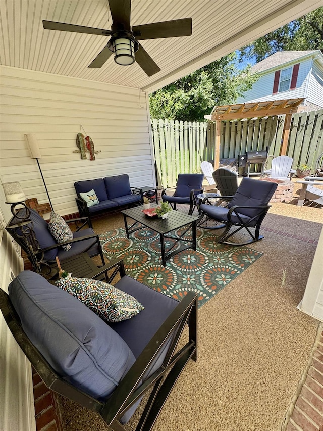 150 Westwood Cir, Ripley, TN 38063 - view of patio with outdoor lounge area and ceiling fan