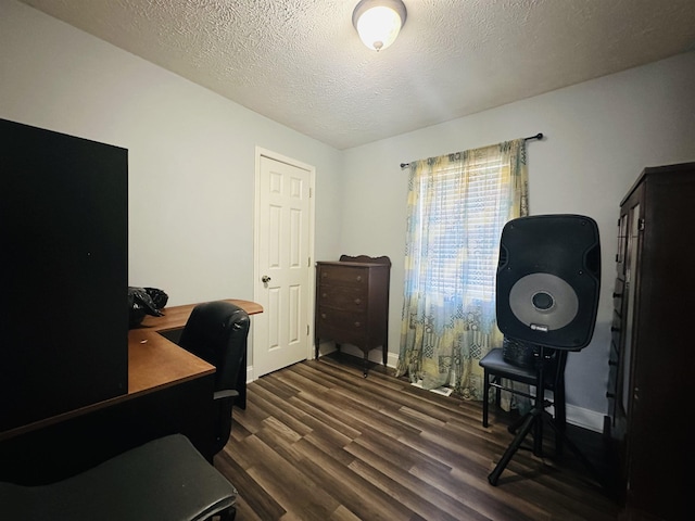 1145 Cypress Tank Rd, Pocahontas, TN 38061 - office with dark wood-type flooring and a textured ceiling