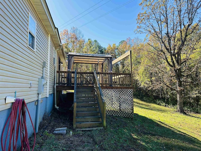 1145 Cypress Tank Rd, Pocahontas, TN 38061 - view of playground featuring a lawn, a wooden deck, and stairs