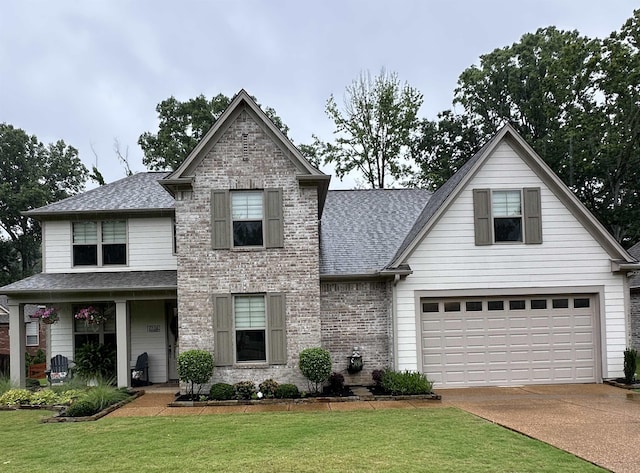 6104 Scottscraig Cv, Bartlett, TN 38135 - traditional-style home with concrete driveway, an attached garage, a shingled roof, and a front yard