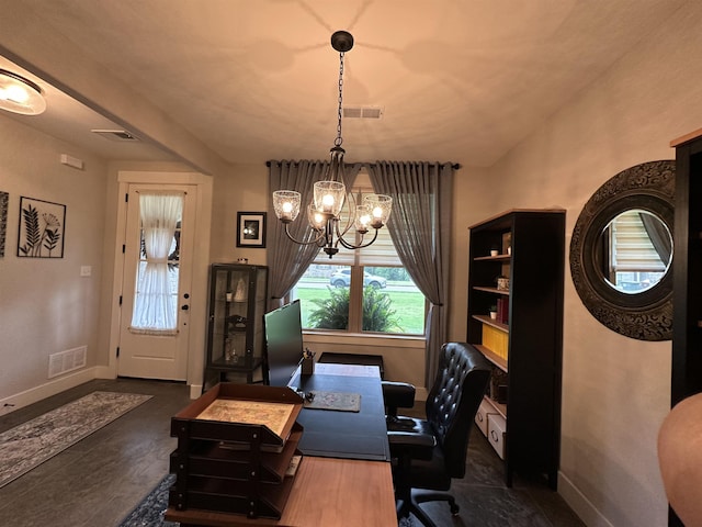 6104 Scottscraig Cv, Bartlett, TN 38135 - office space with a chandelier and baseboards
