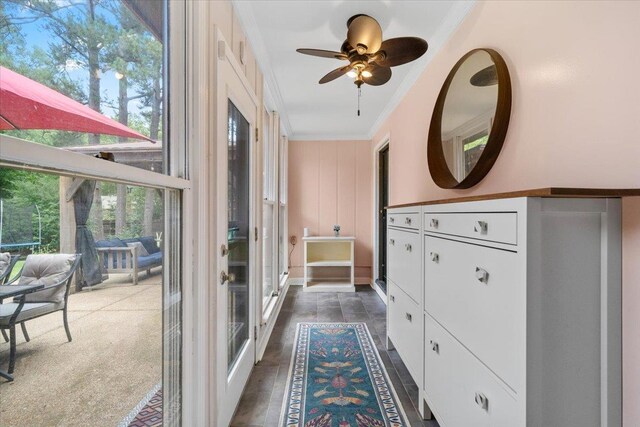 1772 Old Mill Rd, Germantown, TN 38138 - hall featuring crown molding and baseboards