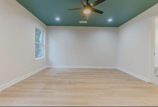 4100 New Willow Rd, Memphis, TN 38111 - unfurnished room featuring wood finished floors, a ceiling fan, baseboards, and recessed lighting