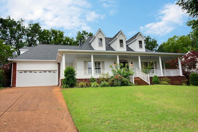 791 Autumn Winds Dr, Collierville, TN 38017 - view of front of property with driveway, an attached garage, a porch, a front yard, and a shingled roof