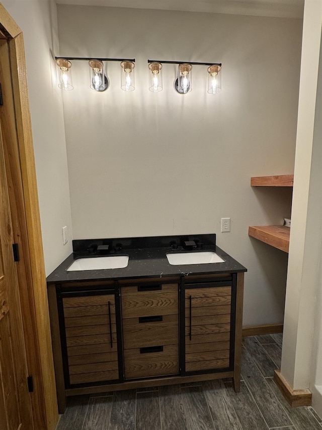 0 Tyson Rd, Toone, TN 38381 - full bathroom with wood finished floors and double vanity