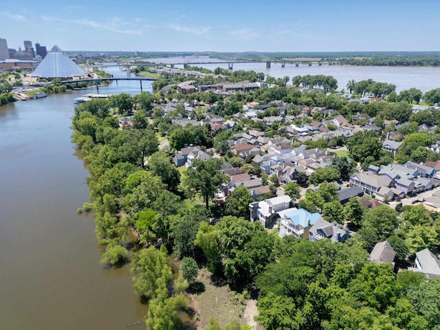 182 Harbor Isle Cir, Memphis, TN 38103 - drone / aerial view of a notable bridge and a nearby body of water