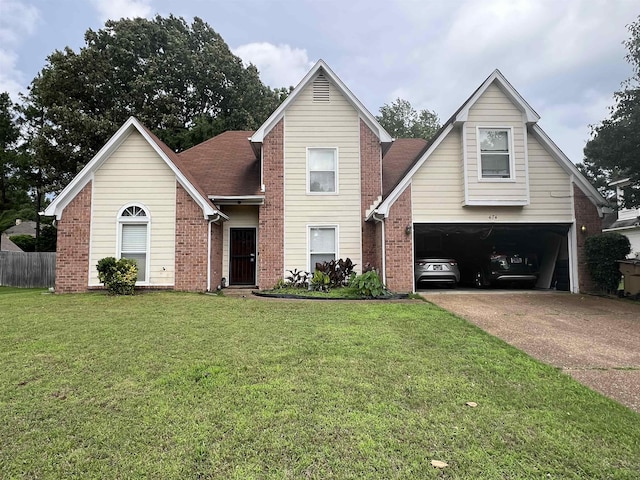 474 W Sanga Cir, Memphis, TN 38018 - traditional home featuring an attached garage, concrete driveway, and brick siding