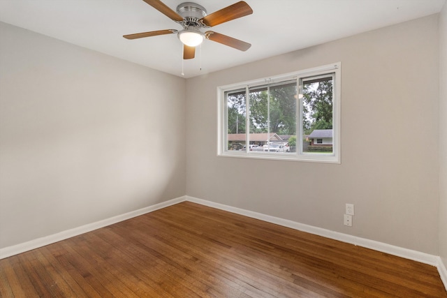 307 Melita Rd, Memphis, TN 38120 - empty room featuring baseboards, wood-type flooring, and ceiling fan