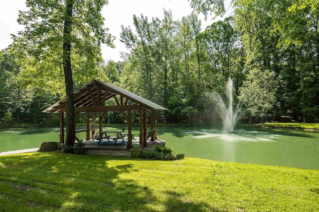 1940 Nuckolls Rd, Rossville, TN 38066 - surrounding community with a gazebo, a yard, and a water view