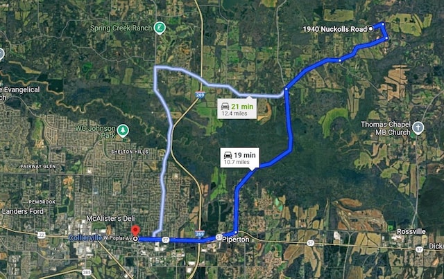 1940 Nuckolls Rd, Rossville, TN 38066 - map / location featuring property parcel outlined