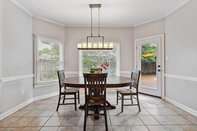 2045 Gallina Cir, Collierville, TN 38017 - dining space featuring light tile patterned flooring and crown molding