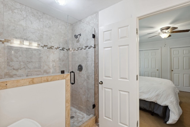 2045 Gallina Cir, Collierville, TN 38017 - full bath with a stall shower and a ceiling fan