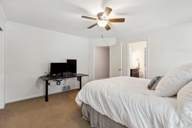 2045 Gallina Cir, Collierville, TN 38017 - carpeted bedroom with crown molding and a ceiling fan